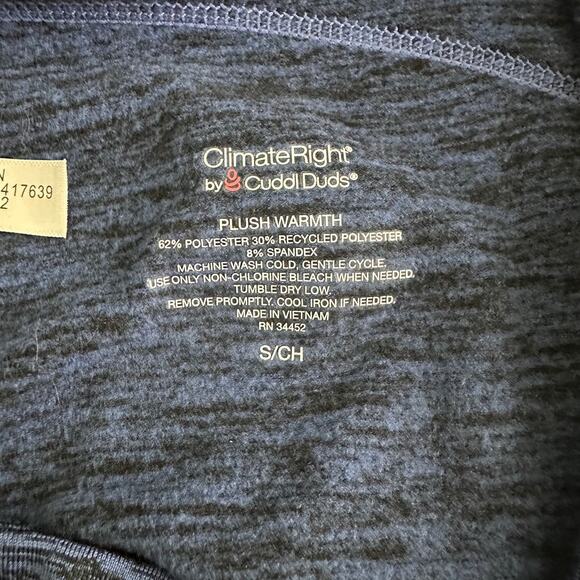 2/$30 ClimateRight by Cuddl Duds Plush High Rise Leggings Space Dye Blue #8432 - Picture 5 of 8